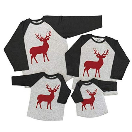 

7 ate 9 Apparel Matching Family Christmas Shirts Deer Grey Shirt