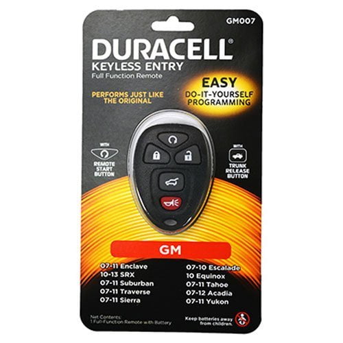 Duracell GM007D Unlock Remote Start, Hatch Panic Keyless Entry Remote