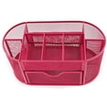 thumbnail image 4 of Space Saving Desk Tidy Multi Functional Metal Wire Mesh 9 Compartment Office/School Supply Desktop Organizer Caddy W/Large Drawer, 4 of 6