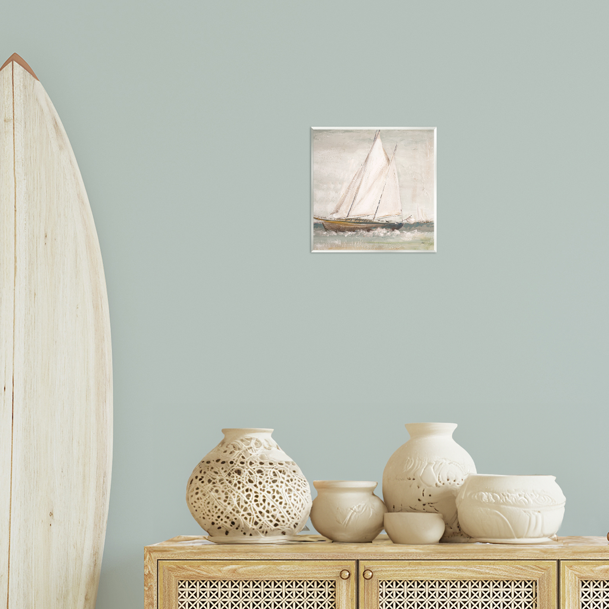 Stupell Industries Traditional Sailboat Splash Transportation Painting Unframed Art Print Wall Art, 12 x 12