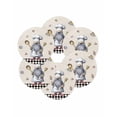 thumbnail image 7 of 15 Inch Round Placemats Set of 6, Black White Vintage Gnomes Non Slip Heat Insulation PP Table Mats, Checkered Retro Art Rustic Washable Place Mats for Kitchen Dining Party Table Decor, 7 of 7