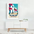 thumbnail image 2 of Sidi Bou Said Poster – Vintage North Africa Art Print - Sidi Bou Said Tunis Governorate Tunisia Illustration Travel Poster Architecture Vintage Coastal White Framed Wall Art Print 24 x 36 inches, 2 of 3