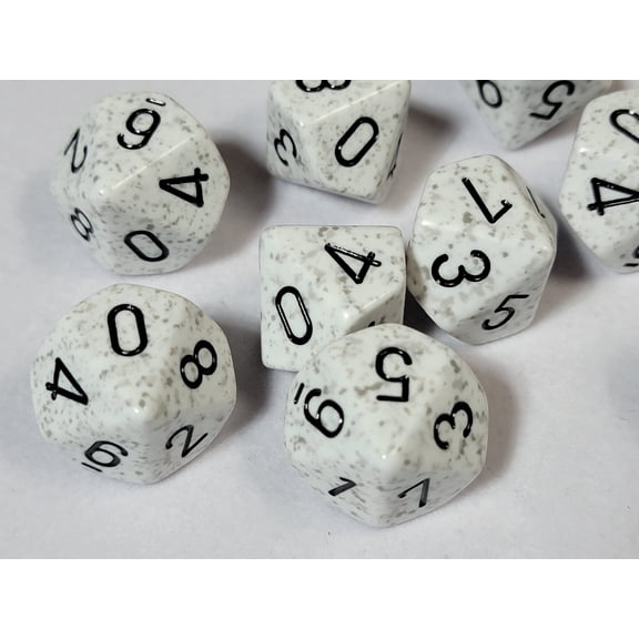 Arctic Camo White 10d10 Dice Set - RPG WoD Vampire World of Darkness V20
