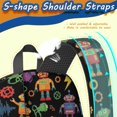 thumbnail image 5 of Robot and Lightning Black Pattern 17" Waterproof Oxford School Backpacks for Teens, S-Shape Padded Straps, for School, Travel, Hiking, Camping, 5 of 5