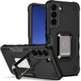 thumbnail image 1 of Galaxy S22 Case , Heavy Duty Shockproof Full Body Protective Phone Cover Dual Layer Drop Hard PC Back Case Built in Ring Kickstand Support Magnetic Car Mount for Samsung Galaxy S22 6.1 inch,Black, 1 of 8