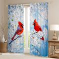 thumbnail image 2 of Manfei Wild Cardinal Blackout Curtains Set of 2 (52x84 Each),Spring Cherry Blossom Window Curtains,White Sakura Curtains and Drapes For Girl,Ultra Soft Home Decor, 2 of 6