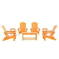 thumbnail image 3 of WestinTrends Malibu 7-Pieces Outdoor Patio Furniture Set, All Weather Outdoor Seating Plastic Adirondack Chair Set of 4, Coffee Table and 2 Side Table, Orange, 3 of 13