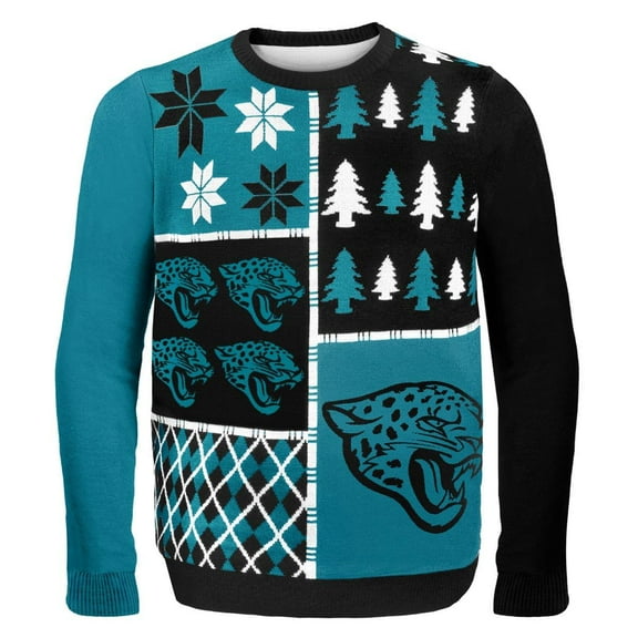 Forever Collectibles Jacksonville Jaguars Busy Block NFL Ugly Sweater X-Large Unisex