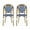 Blue, variant on Noble House Remi Aluminum & Faux Rattan Bistro Chairs in Blue/White (Set of 2)