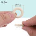 thumbnail image 2 of Uxcell Unfinished Wooden Rings Smooth Natural Woods Macrame Rings for DIY Crafts Knitting Decoration 1" 50 Pcs, 2 of 6