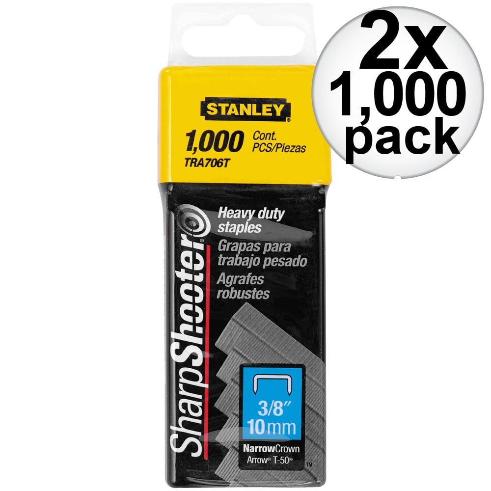 Staple Narrow Crown 3 8 For Heavy Duty Stapling Jobs Such As Insulation Carpet Under Laying And Roofing Felt By Stanley Tools Walmart Com Walmart Com