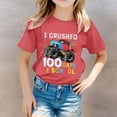 thumbnail image 1 of Hauts pour Filles Décontractés Imprimés Col Rond Manches Courtes T-Shirts Confortables pour Filles Vêtements Décontractés Légers Hauts d'Été pour Enfants, 1 of 5