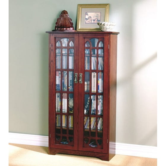 Display Cabinet W Windowpane Glass Doors