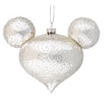 thumbnail image 3 of Disney Parks Mickey Mouse Icon Glass Ornament Silver Ice New with Tag, 3 of 3