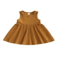 thumbnail image 1 of Robe de Bébé Enfant Fille Sans Manches Cou Solide Été une Ligne Robe, 1 of 8