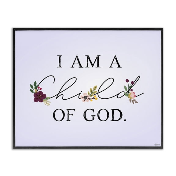Stupell Industries Bohemian Floral Child Of God over Purple Black Framed Giclee Art, 14 x 11, by Gigi Louise