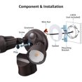thumbnail image 4 of Arclite 20W Dual-Head LED Outdoor Security Light, Motion Sensor, 3 Work Modes, 120W Halogen Equivalent, 5000K Daylight, 1800 Lumens Floodlight, for Entryways, Patios, Dec, 4 of 8