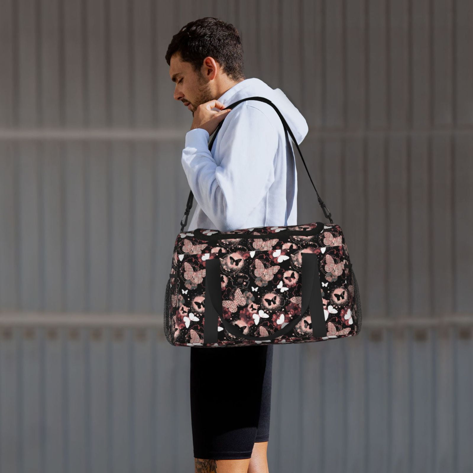 Fuzoiu Butterfly Print Travel Duffle Bag,Carry On Tote Bags,Duffel Bag,Sport Gym Bag, Hospital Bag for Labor and Delivery, Overnight Bag,Luggage Bag