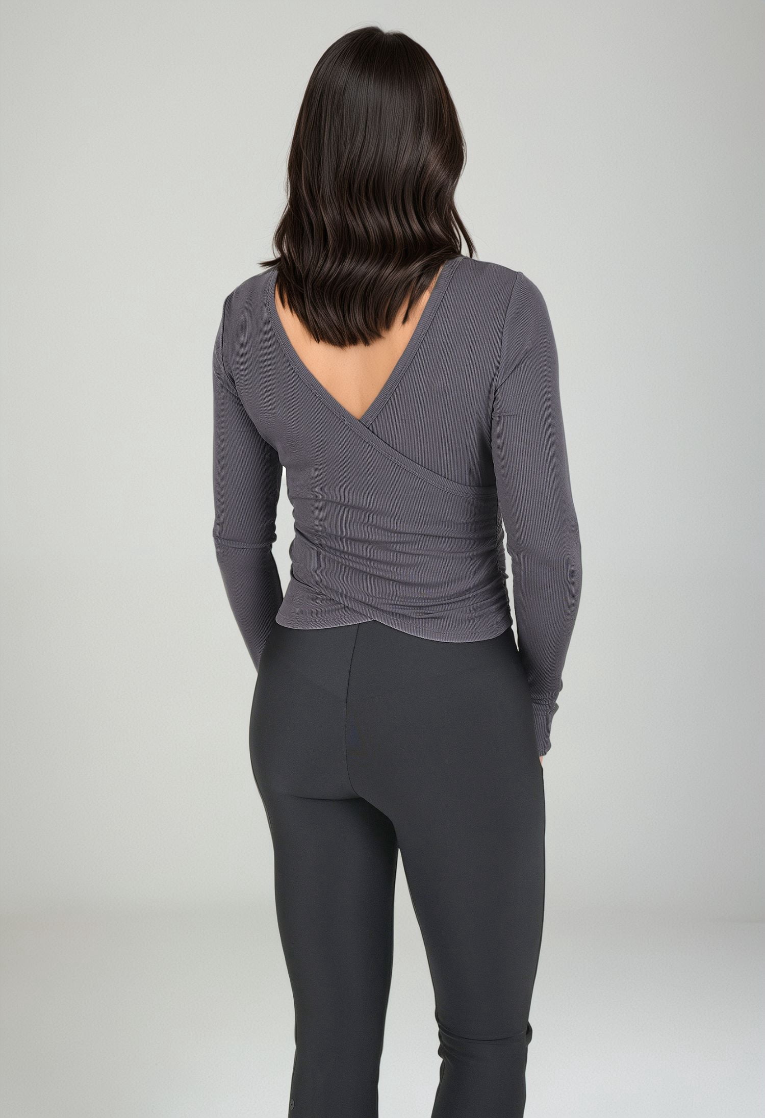 Avia Women's Reversible Wrap Top with Long Sleeves, Sizes XS-XXXL