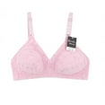 thumbnail image 2 of Women's Classic Eyelet Lace Back Closure Wireless Multicolor Bra Set Pack of 6 (42C), 2 of 3