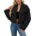 thumbnail image 2 of Fur Coats for Women Warm Fluffy Long Sleeve Lapel Open Front Short Faux Fur Outwear, 2 of 5