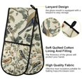 thumbnail image 2 of Yayeee Double Oven Mitt Kitchen Heat Resistant Baking 35" x7" Quilted Glove, Green Birds, 2 of 6