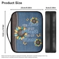 thumbnail image 5 of FKELYI PU Leather Bible Cover with Zipper Pocket Sunflower Denim Texture Print Church Bible Bag with Handle Christian Bag Scripture Protector for Prayer Outdoor Study, 5 of 6