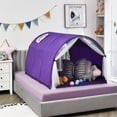 thumbnail image 2 of YOPTOP Tente de Lit pour Enfants Tente de Jeu Maisonnette Portable Lit Simple avec Sac de Transport Bleu, Violet, 2 of 10