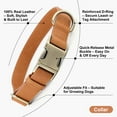 thumbnail image 2 of Plutus Pet Genuine Leather Dog Collar – Adjustable Pet Collar with Quick Release Metal Buckle, Soft Real Leather for Small Medium Large Dogs, Heavy Duty & Skin-Friendly (Light Brown, S), 2 of 10