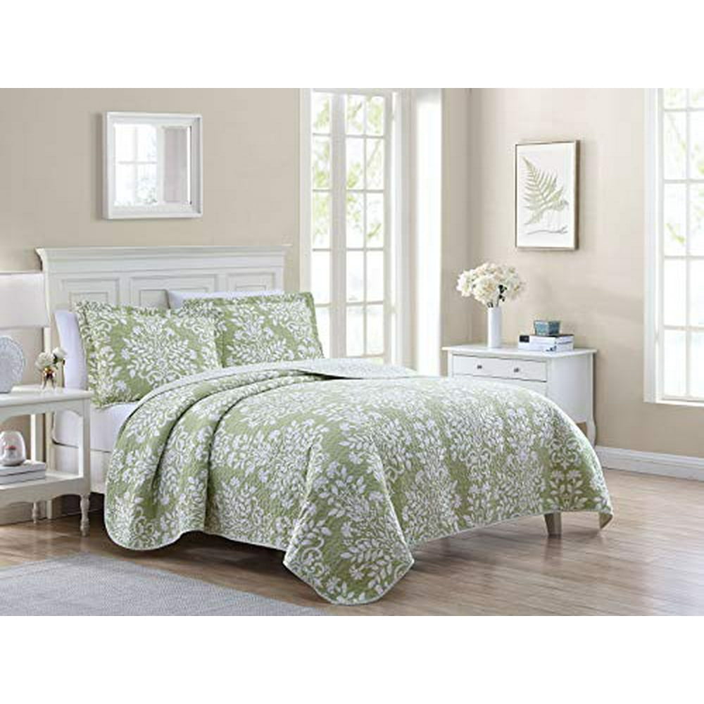Laura Ashley Rowland Collection Quilt Set100 Cotton, Reversible, All