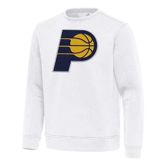 Men's Antigua White Indiana Pacers Relevant Pullover Sweatshirt