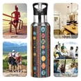 thumbnail image 7 of Yayeee 33oz Insulated Water Bottle Double Wall Stainless Steel with Flip Straw Lid, Orange Geometric, 7 of 7