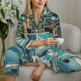 thumbnail image 6 of Fotbe Comic Airplane Cockpit Illustration Pattern Long Sleeve Pajama Set for Women,Sleepwear Set,2-piece Loungewear Set,Soft PJs Comfy Nightwear with Pockets -Large, 6 of 7