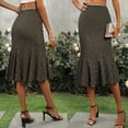 thumbnail image 4 of EMMIOL Women's Mermaid Midi Skirt Elastic Mid High Waist Flowy Hem Satin Skirt Retro Y2K Summer Casual Trendy, 4 of 6