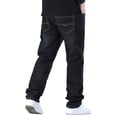 thumbnail image 4 of Blekii Mens Fleece Lined Straight Leg Jeans, Men's Fleece Lined Straight Leg Jeans, Stretch Casual Pants for Winter, Comfortable Warm Trousers Stretch Denim Casual Pants Winter Winter Wear, Casual, 4 of 9
