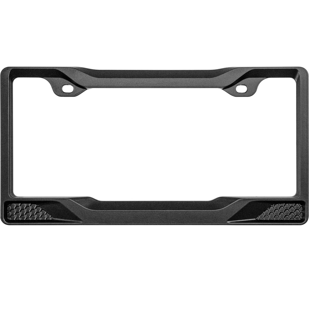 Auto Drive Universal Metal Sport Grill License Plate Frame, Black