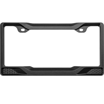 Auto Drive Universal Metal Sport Grill License Plate Frame, Black