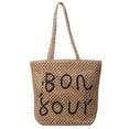 thumbnail image 2 of Bolso Mano Con Letras para Mujer Hombro Paja Gran Capacidad (Beige), 2 of 7