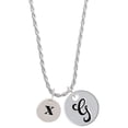 thumbnail image 1 of Delight Jewelry Silvertone Disc 1/2'' Initial - x - Silvertone Script Initial Disc - G - Charm Necklace, 20"+3", 1 of 4