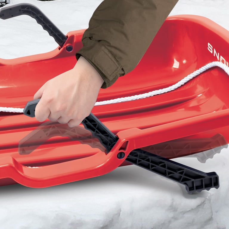 Open Box Snow Joe Plastic Snow Sled 48” Toboggan Board with