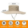thumbnail image 2 of Sombrero de pescador con sombrilla de poliéster para hombre y mujer, gorro de ala grande impermeable resistente al desgaste para exteriores, 62cm de circunferencia, 2 of 5