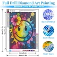 thumbnail image 2 of BYGFHLYW Rainbow Tie Dye Smiley Face Diamond Art Kits for Adults,Diamond Painting Kits for Beginner, Home Wall Decor 12 x 16 in, 2 of 8