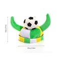 thumbnail image 3 of Gorro de fútbol verde 3D para fiestas infantiles y adultas | Correa ajustable para cumpleaños y celebraciones con temática deportiva | Gorro de poliéster estilo vaquero para aficionados al fútbol, 3 of 6