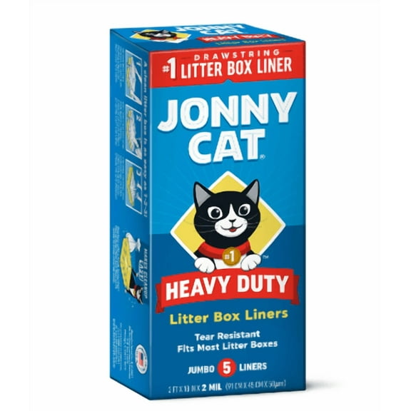 (4 pack) Jonny Cat Heavy Duty Jumbo w/Drawstring Litter Box Liners, 5 ct