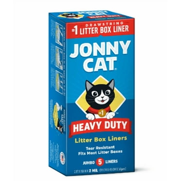 (4 pack) Jonny Cat Heavy Duty Jumbo w/Drawstring Litter Box Liners, 5 ct