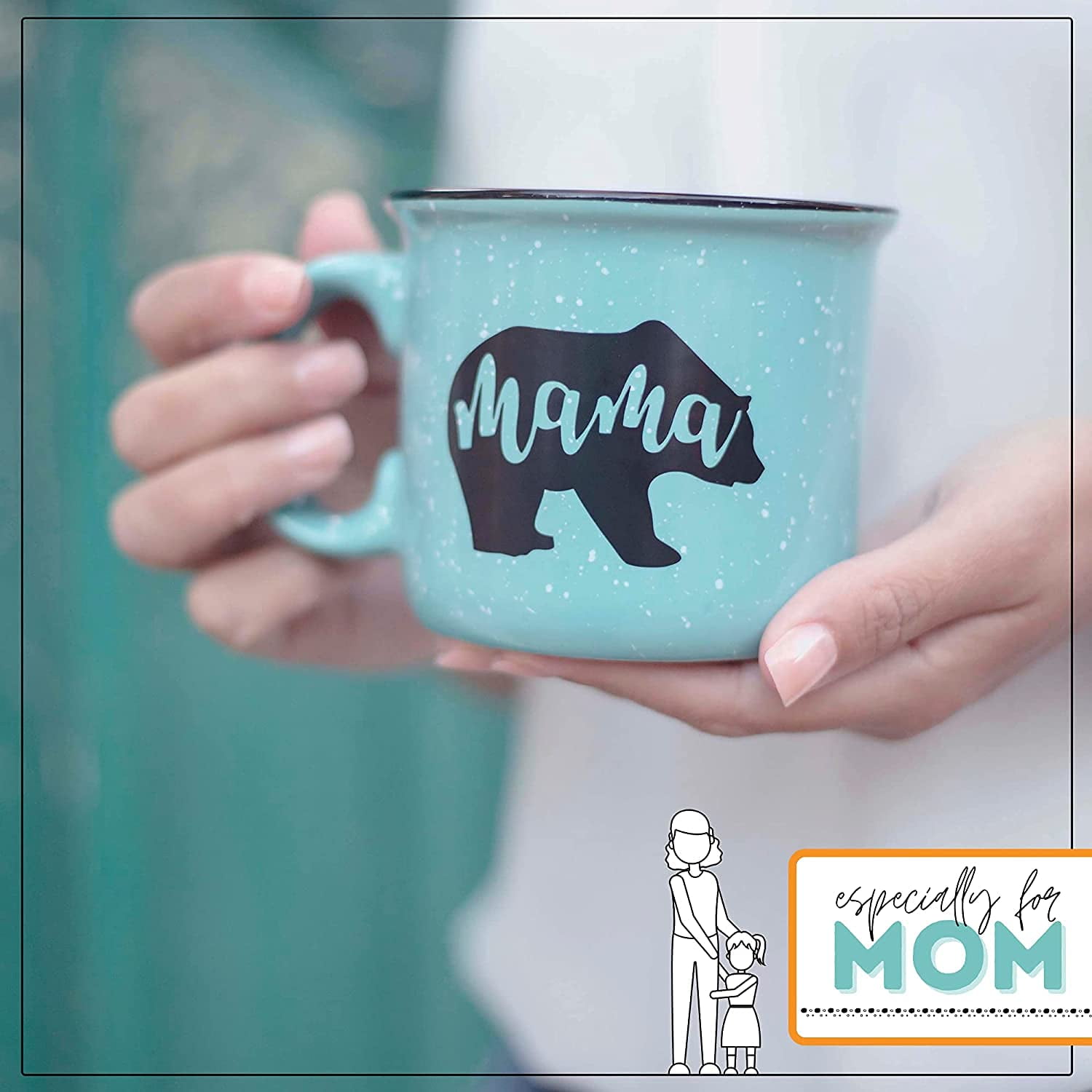 Mama Bear Mug - Unique Coffee Cup for Mom Wife, Funny Happy Birthday Gifts for Women, Cute Custom Mothers Day Mugs for Best Friend, Up to 6 Cubs, Size