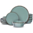 thumbnail image 2 of MAGMALIFE Vajilla Moonlight, Set De 12 Piezas De Gres Resistente A Rayaduras, Con Platos Grandes, Pequeños Y Tazones. Elegante, Duradera, Para 4 Personas, Apta Lavavajillas Y Microondas., 2 of 10