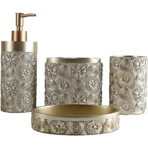 Heavenly Designs Watson Bathroom Accessories - Resin Finish Taupe Color Bathroom Acessory Set