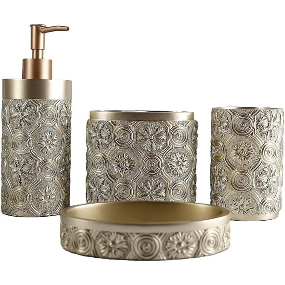 Heavenly Designs Watson Bathroom Accessories - Resin Finish Taupe Color Bathroom Acessory Set