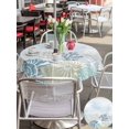 thumbnail image 5 of Outdoor Tablecloth with Umbrella Hole for Patio/Picnic/Party/Camping, Coastal Corals Waterproof Table Cloth Round Cover Washable, Beach Starfish Conch Marine Rustic Blue (Dia 54"), 5 of 9